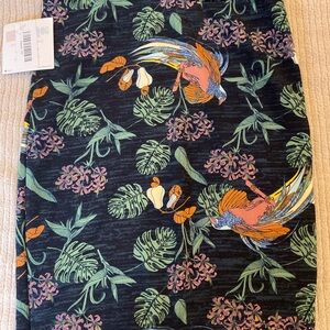LuLaRoe Tropical Bird Print Cassie Pencil Skirt